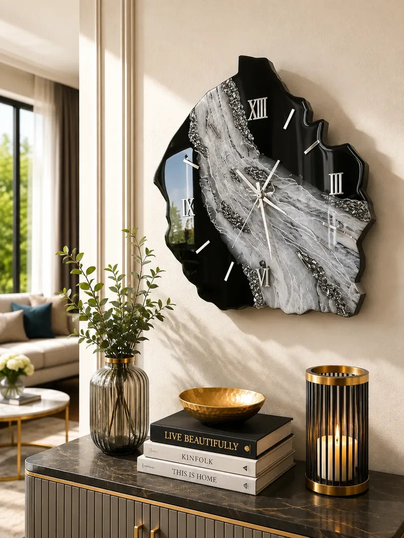 Serene Cove Uneven Resin Wall Clock