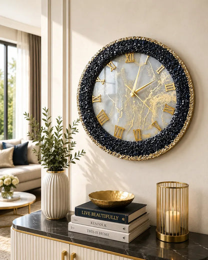 Sapphire Reef Resin Art Wall Clock