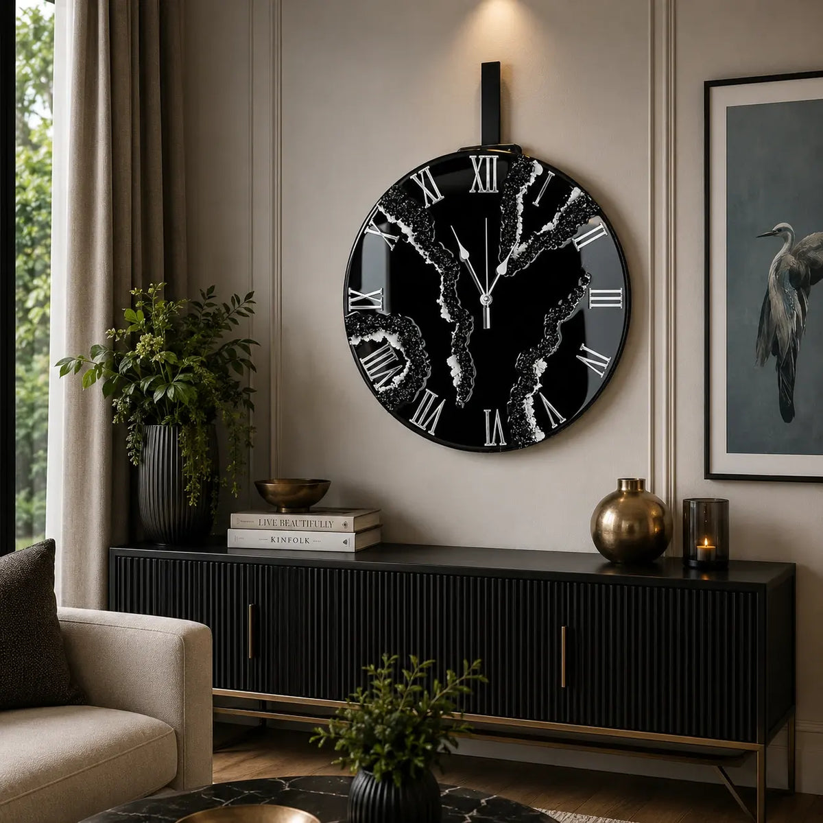 Ember Stone Premium Resin Wall Clock