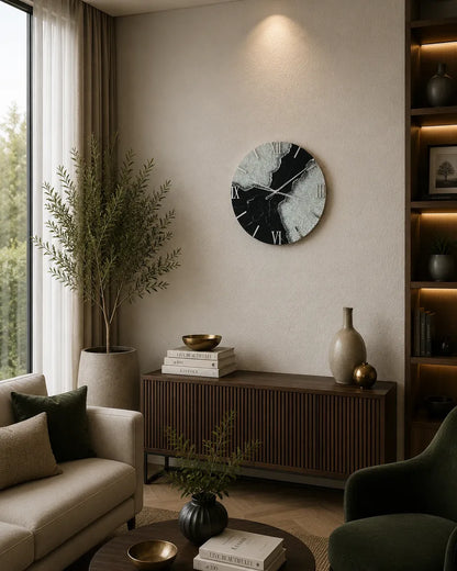 Crystal Dawn Elegant Resin Wall Clock