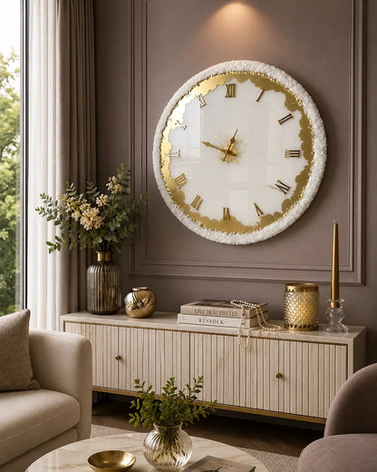 Ember Tide Premium Resin Wall Clock