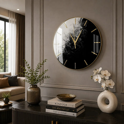 Opaline Horizon Elegant Resin Wall Clock
