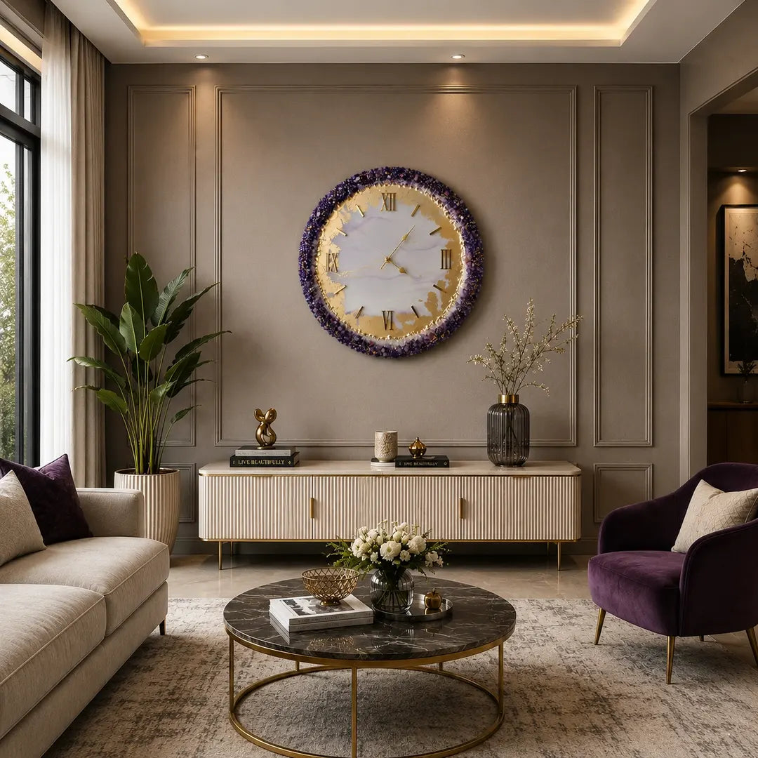 Starlit Tide Modern Resin Wall Clock