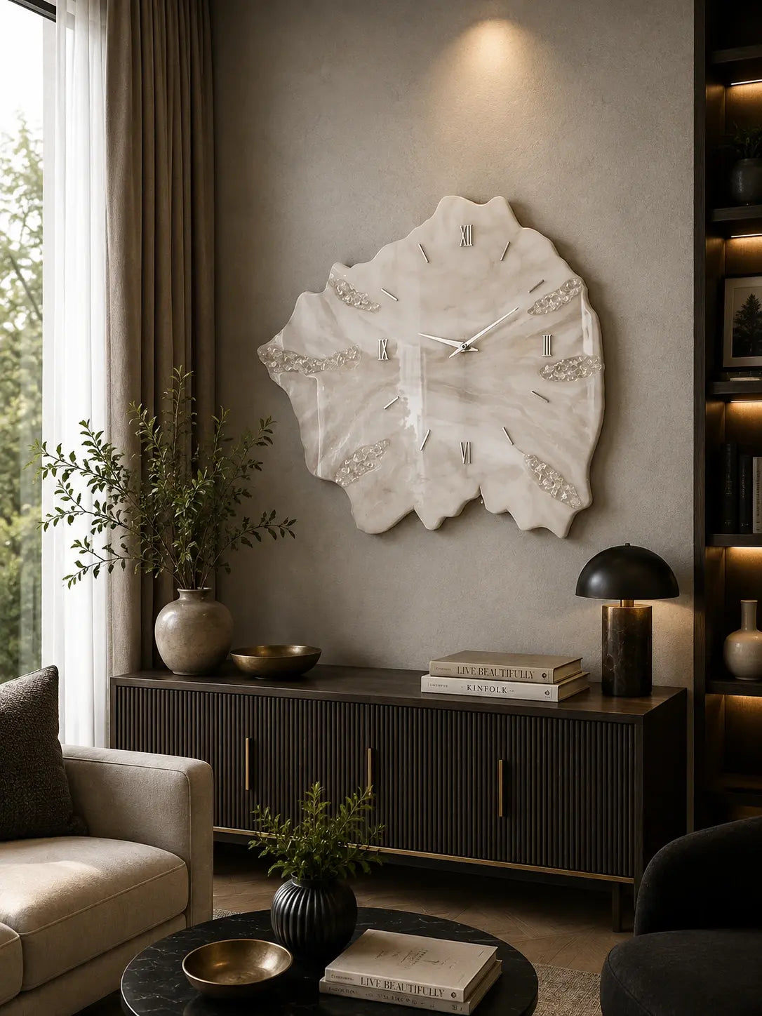 Driftwood Uneven Stone Resin Wall Clock