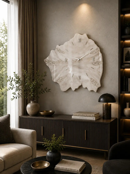 Driftwood Uneven Stone Resin Wall Clock