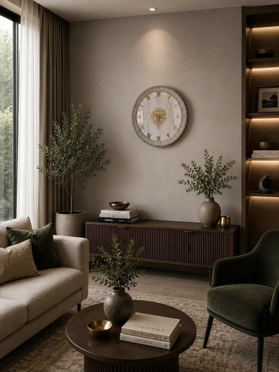 Aurea Stone Luxury Resin Wall Clock