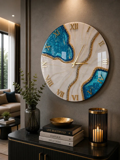 Resin Pulse Artisanal Resin Wall Clock