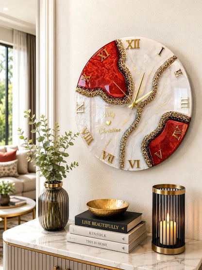 Rose Quartz Luxury Resin Wall Clock