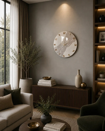 Creamy Waves Classy Resin Wall Clock