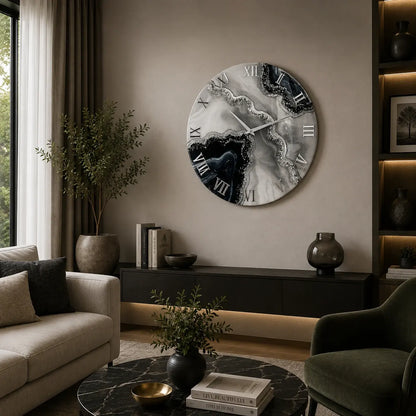 Black Pearl Epoxy Resin Wall Clock | Modern Wall Clocks