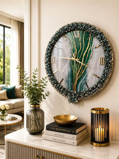 Serene Ticks Artisanal Resin Wall Clock