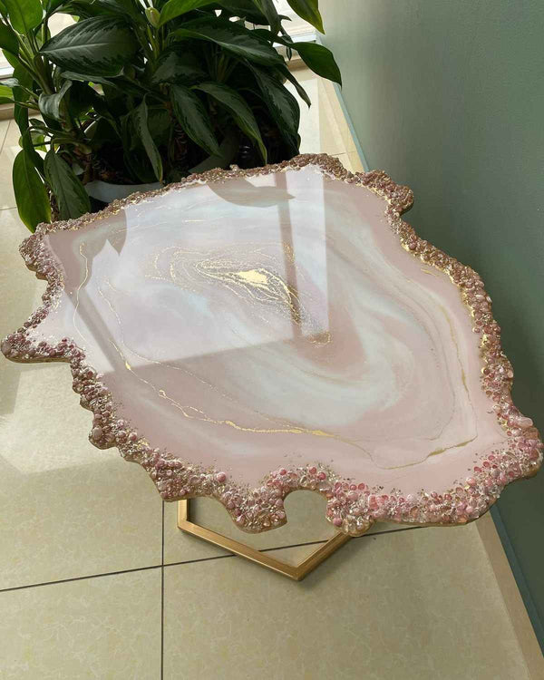 Moonstone Flow Handcrafted Resin Coffee Table
