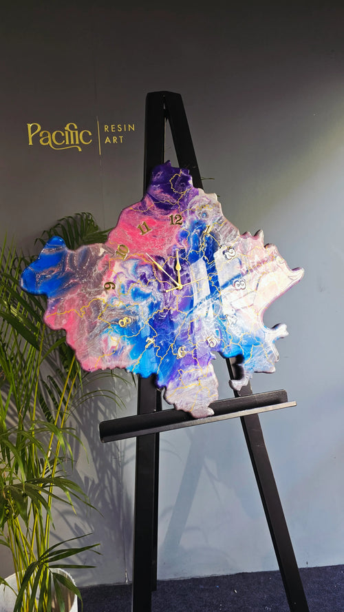 Multicolor Abstract Resin Wall Clock | Artistic Luxe