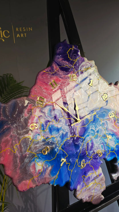 Multicolor Abstract Resin Wall Clock | Artistic Luxe