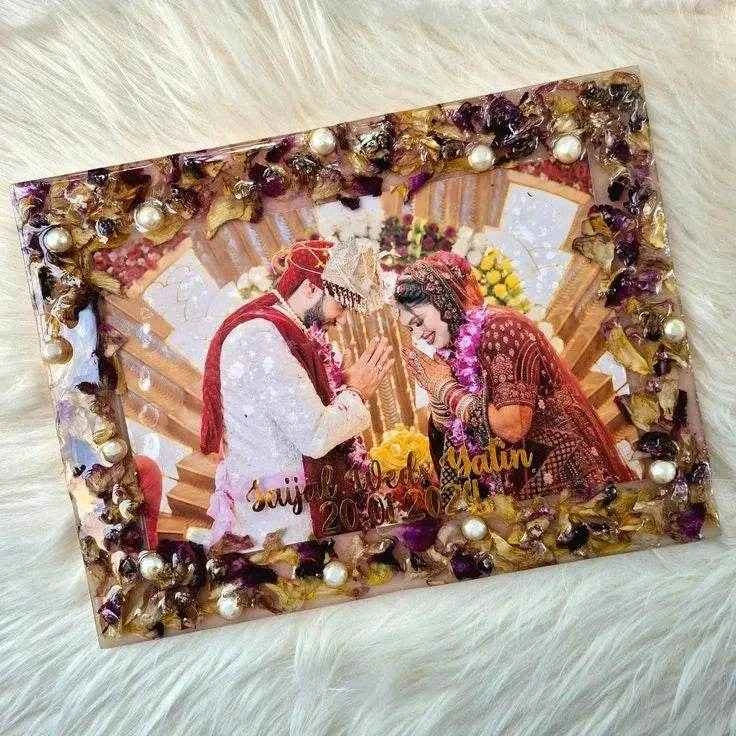 Blissful Bond Rectangle Resin Varmala Preservation - Pacific Resin Art