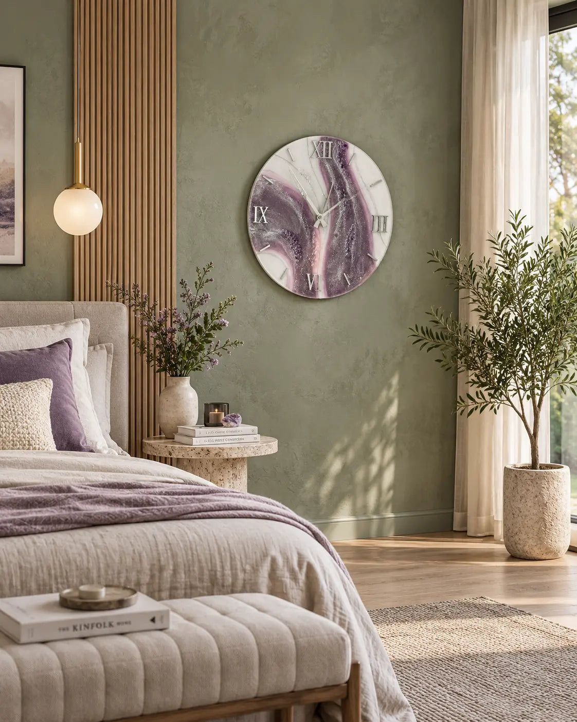 Deep Purple Resin Wall Clock | Premium Clocks For Home Decor