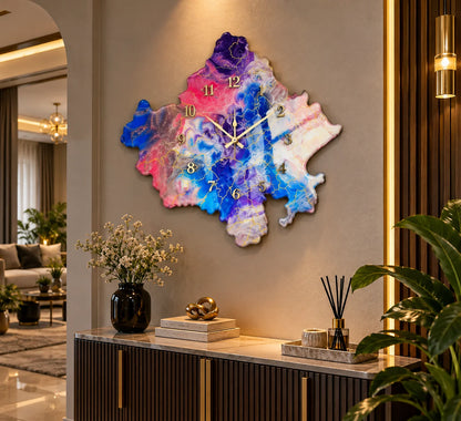 Multicolor Abstract Resin Wall Clock | Artistic Luxe