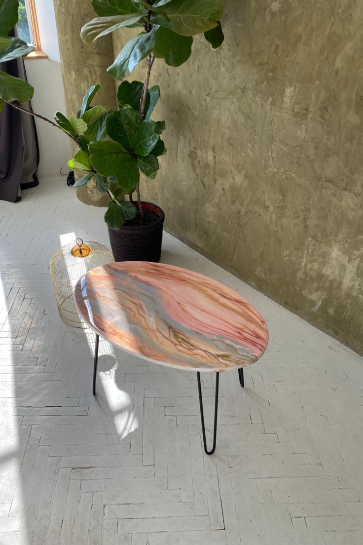 Forest Creek Flow resin coffee Table with legs - Pacific Resin Art