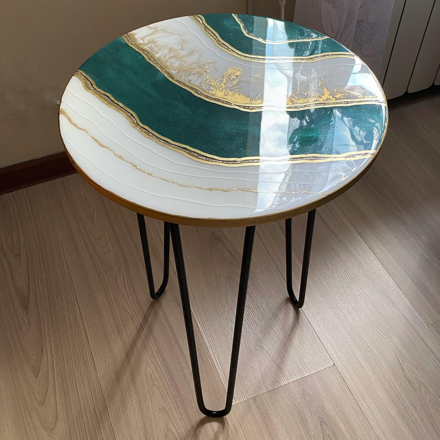 Spectrum Dream Resin Coffee Table with Legs - Pacific Resin Art