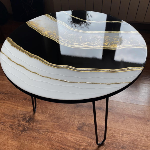 Radiance Luxe Resin Coffee Table with Legs