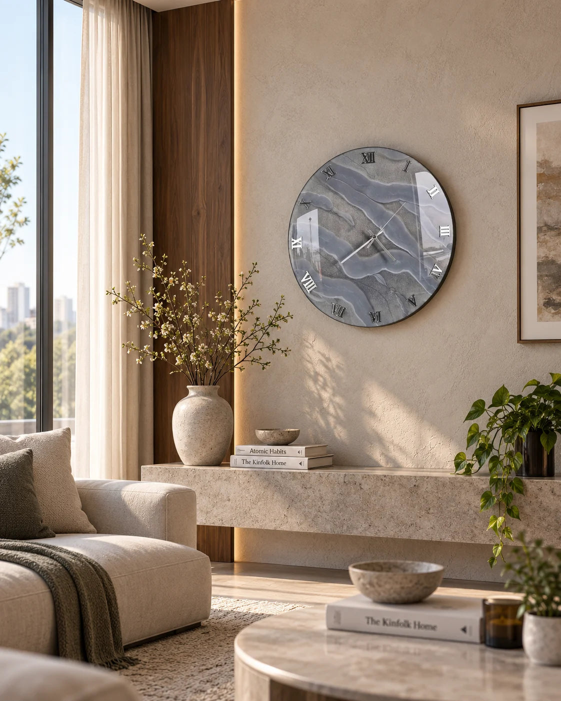 Tranquil Bay Premium Resin Wall Clock