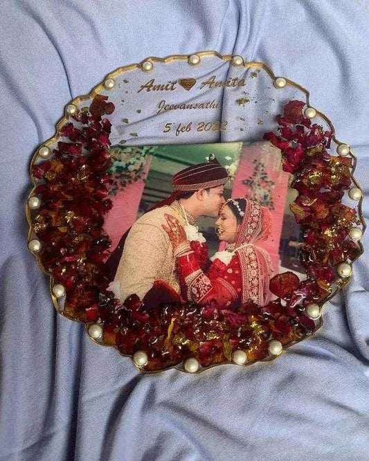 Zig Zag Round Resin Varmala Preservation - Pacific Resin Art