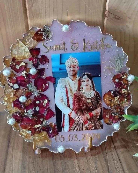 Pure Peach Resin Wedding Varmala Preservation - Pacific Resin Art