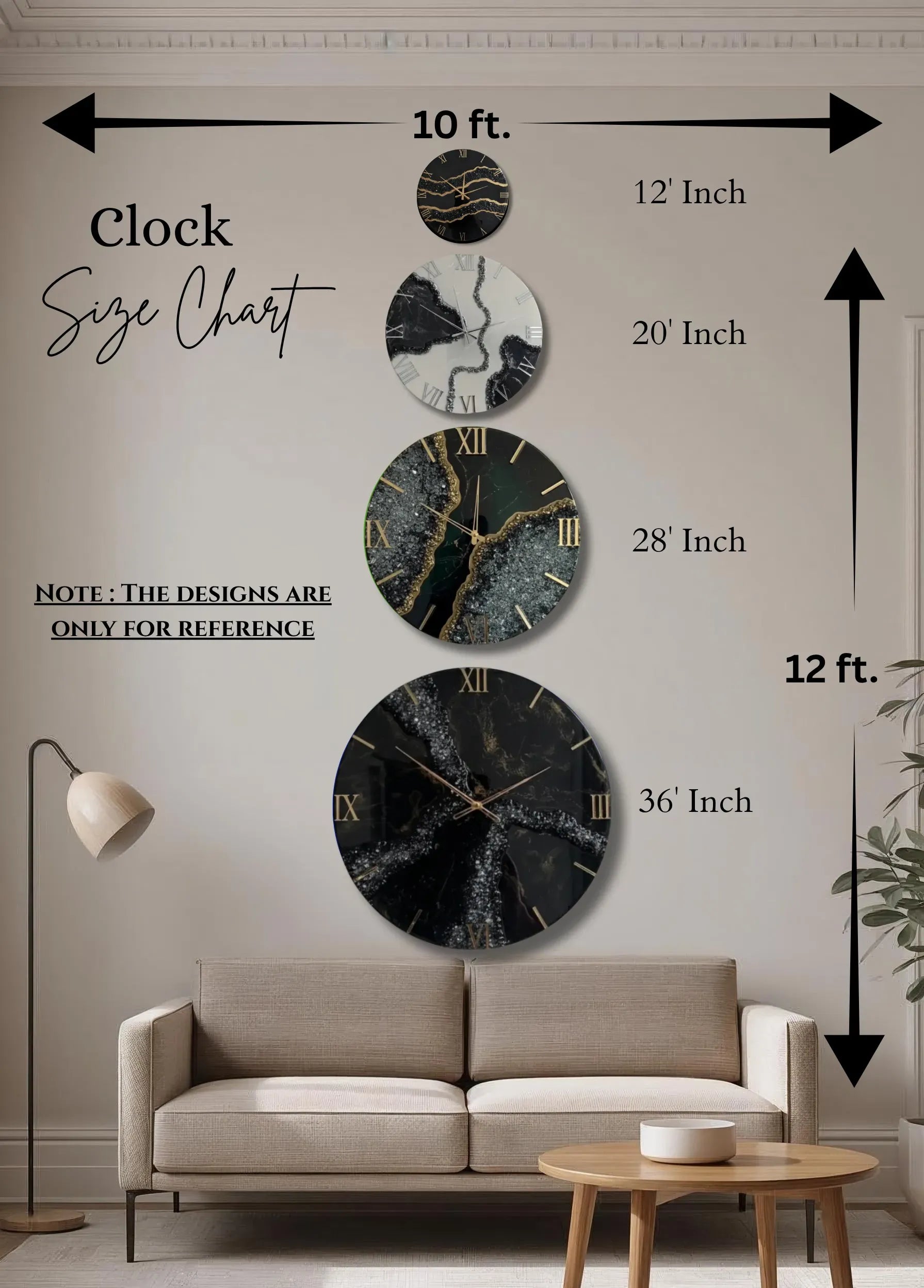 Aurora Crown Elegant Resin Wall Clock