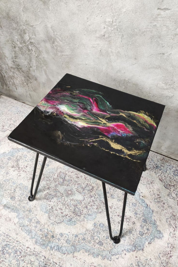Celestial Wave Resin Coffee Table with legs