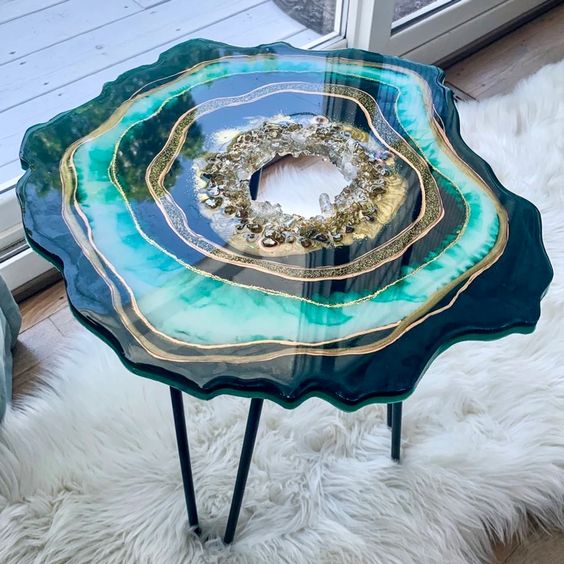 Designer Epoxy resin art table