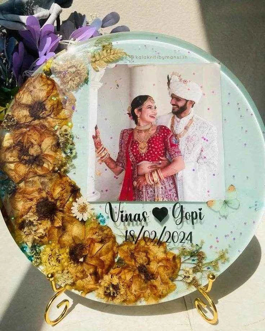 Cyan Resin Art Varmala Preservation | Resin Flower Preservation - Pacific Resin Art