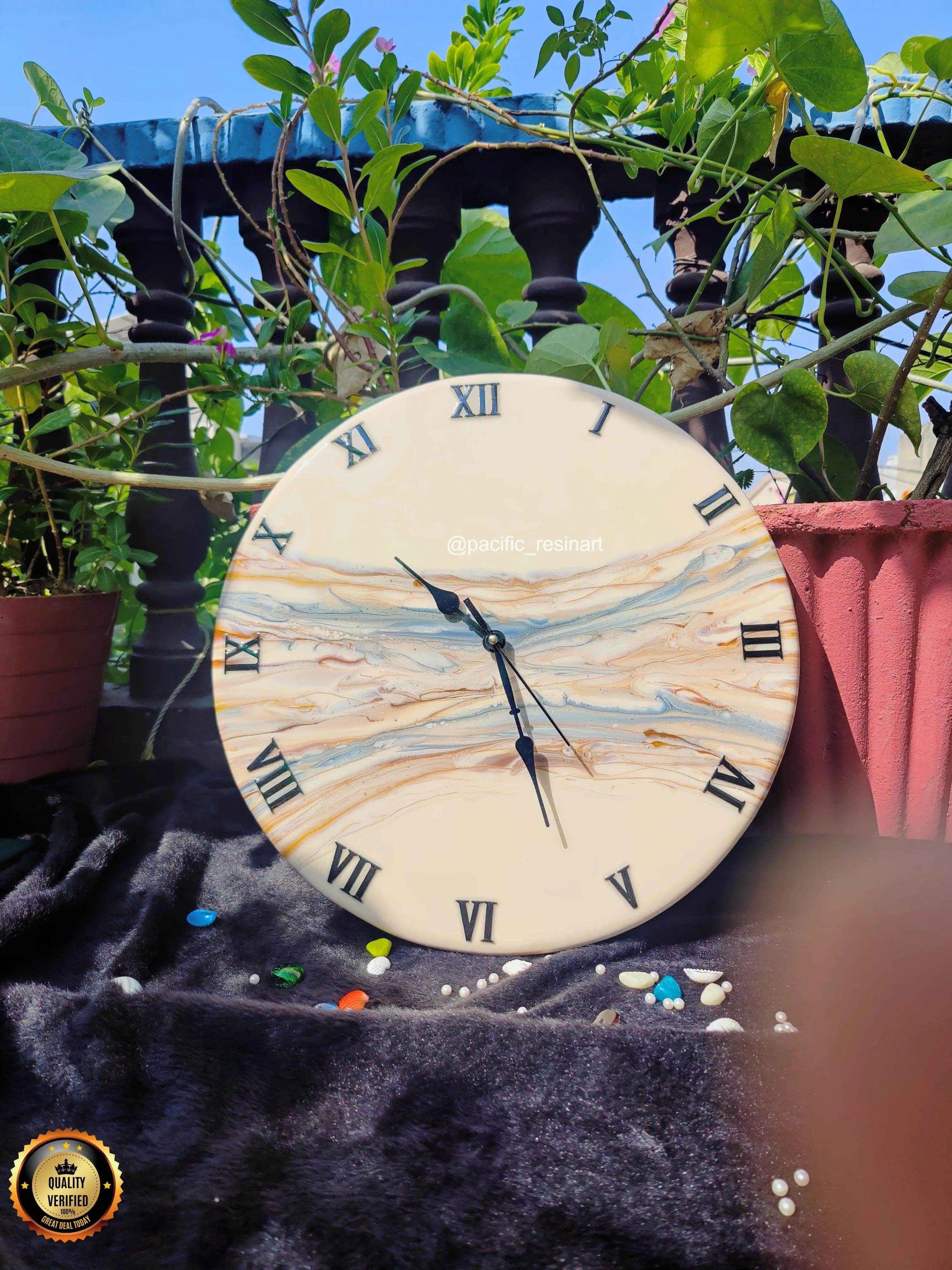 Creamy ice Resin Art wall clock | Premium Home Decor - Pacific Resin Art