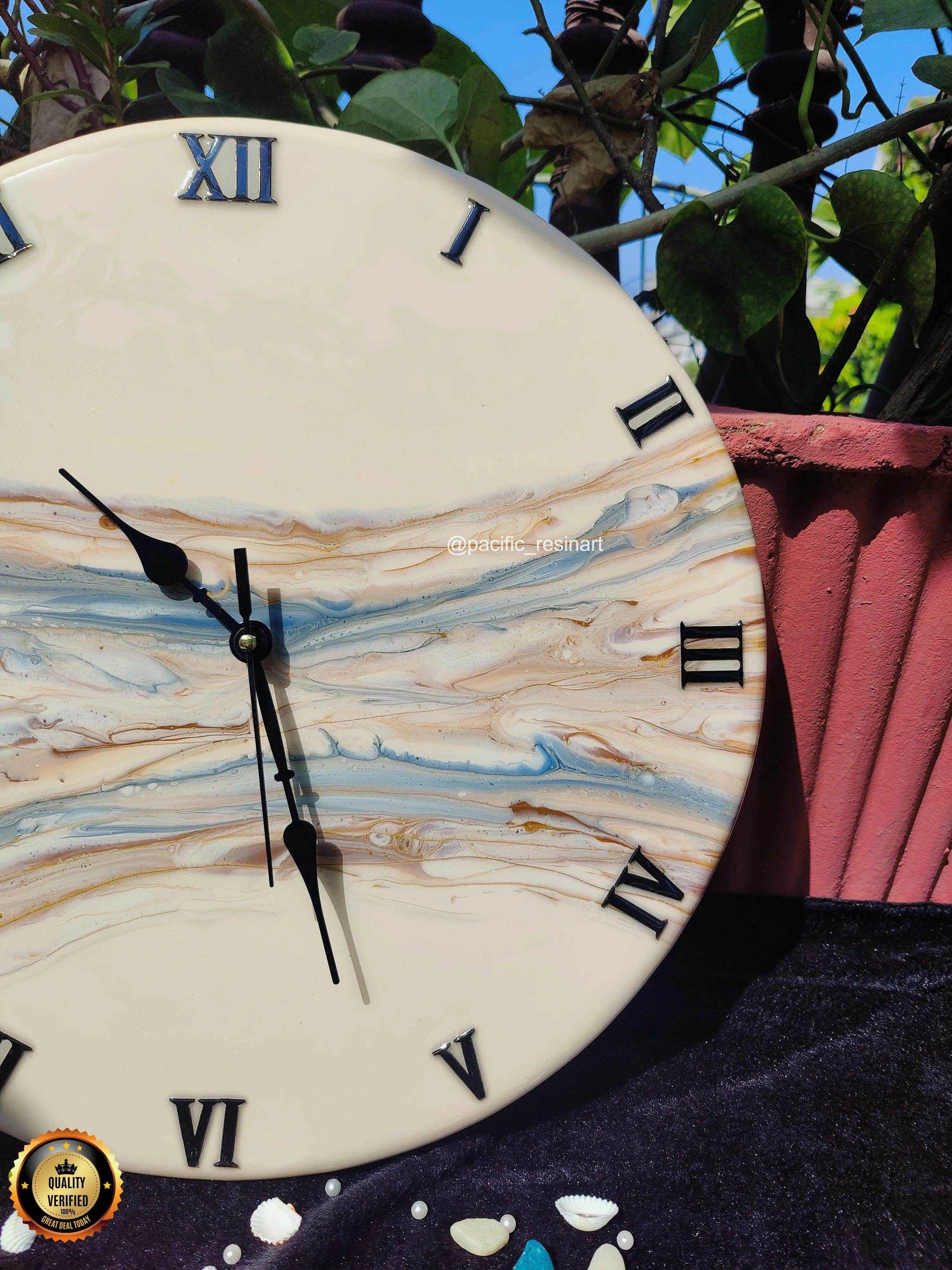 Creamy ice Resin Art wall clock | Premium Home Decor - Pacific Resin Art