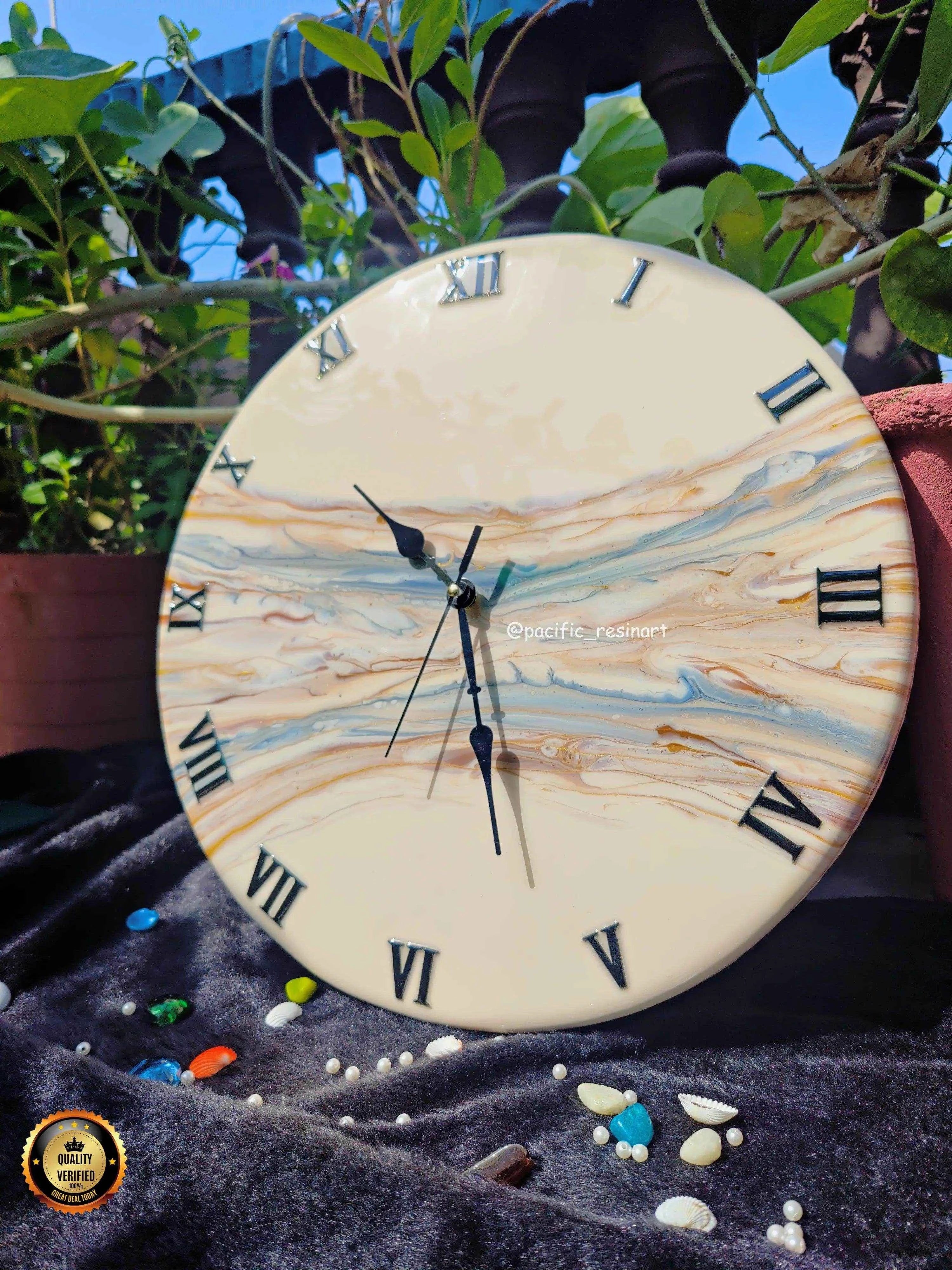 Creamy ice Resin Art wall clock | Premium Home Decor - Pacific Resin Art