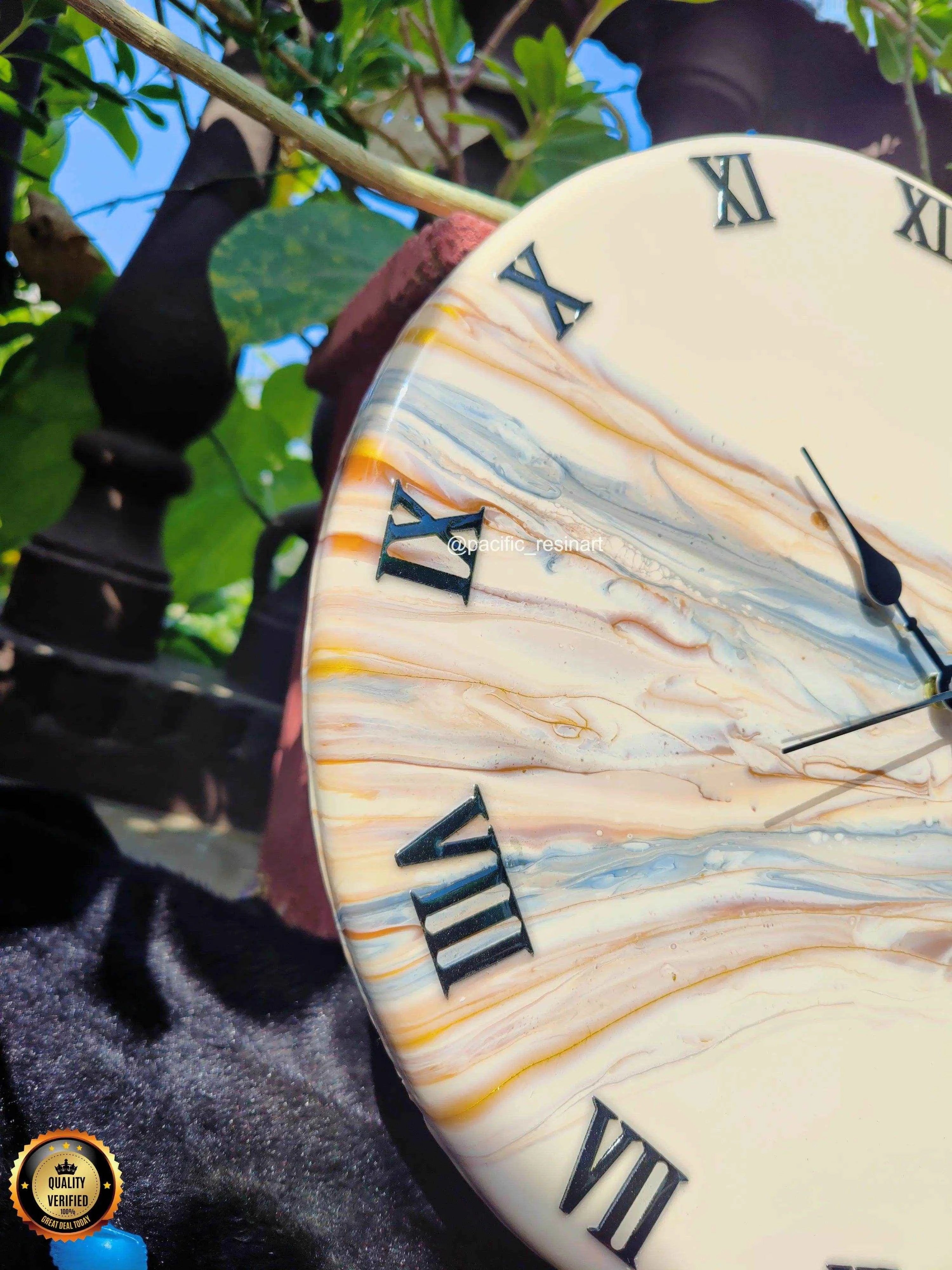 Creamy ice Resin Art wall clock | Premium Home Decor - Pacific Resin Art