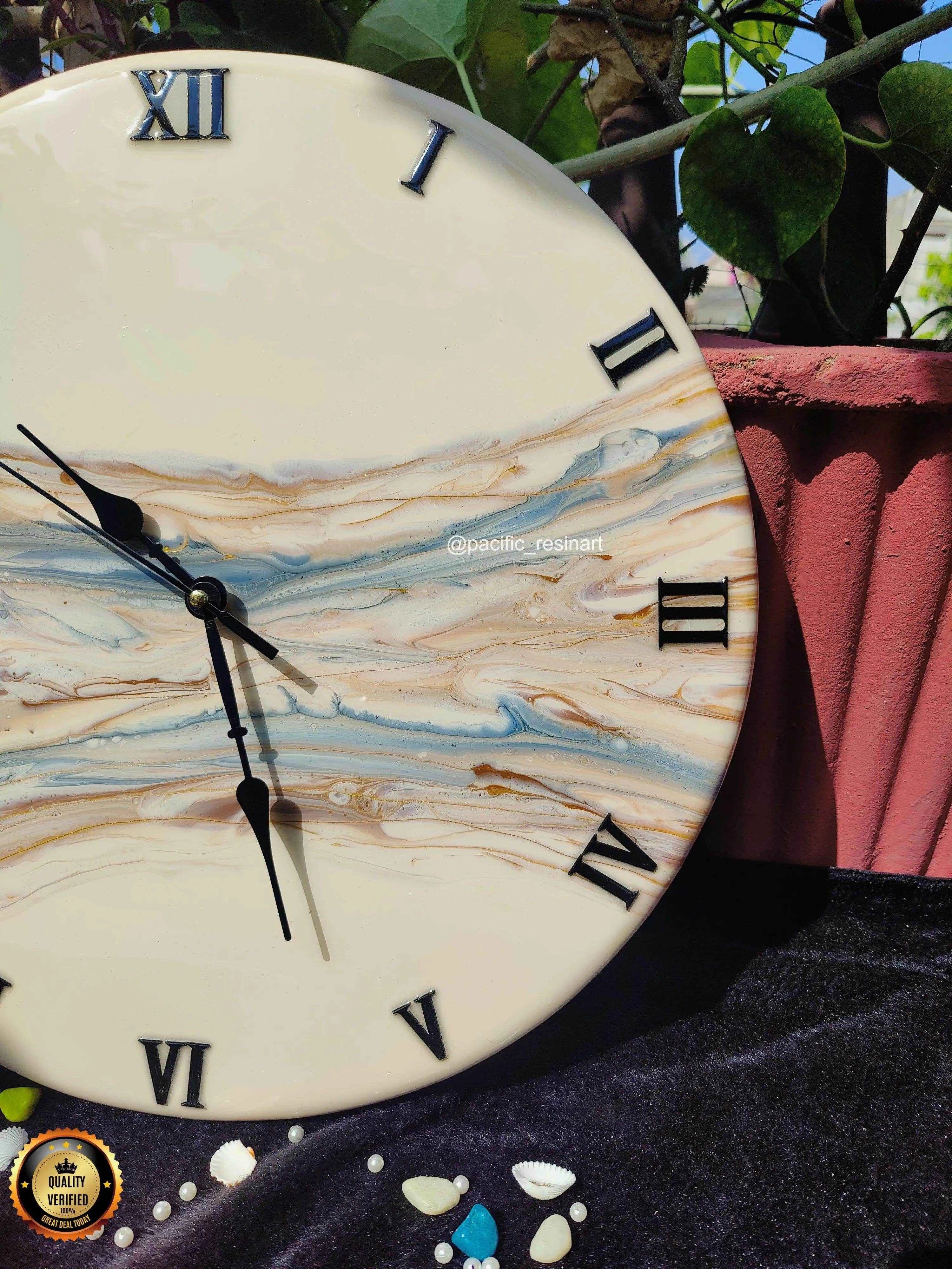 Creamy ice Resin Art wall clock | Premium Home Decor - Pacific Resin Art