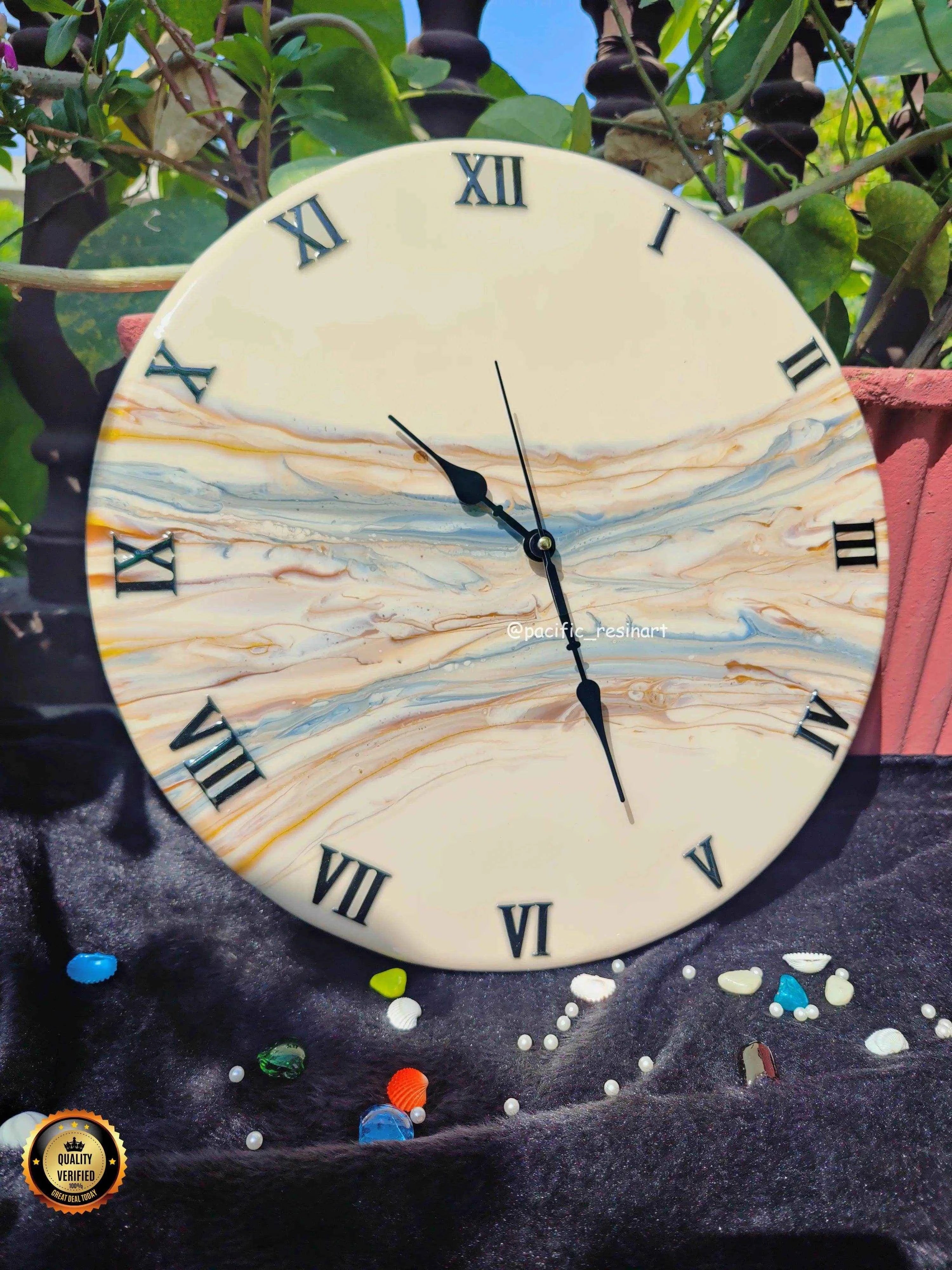 Creamy ice Resin Art wall clock | Premium Home Decor - Pacific Resin Art