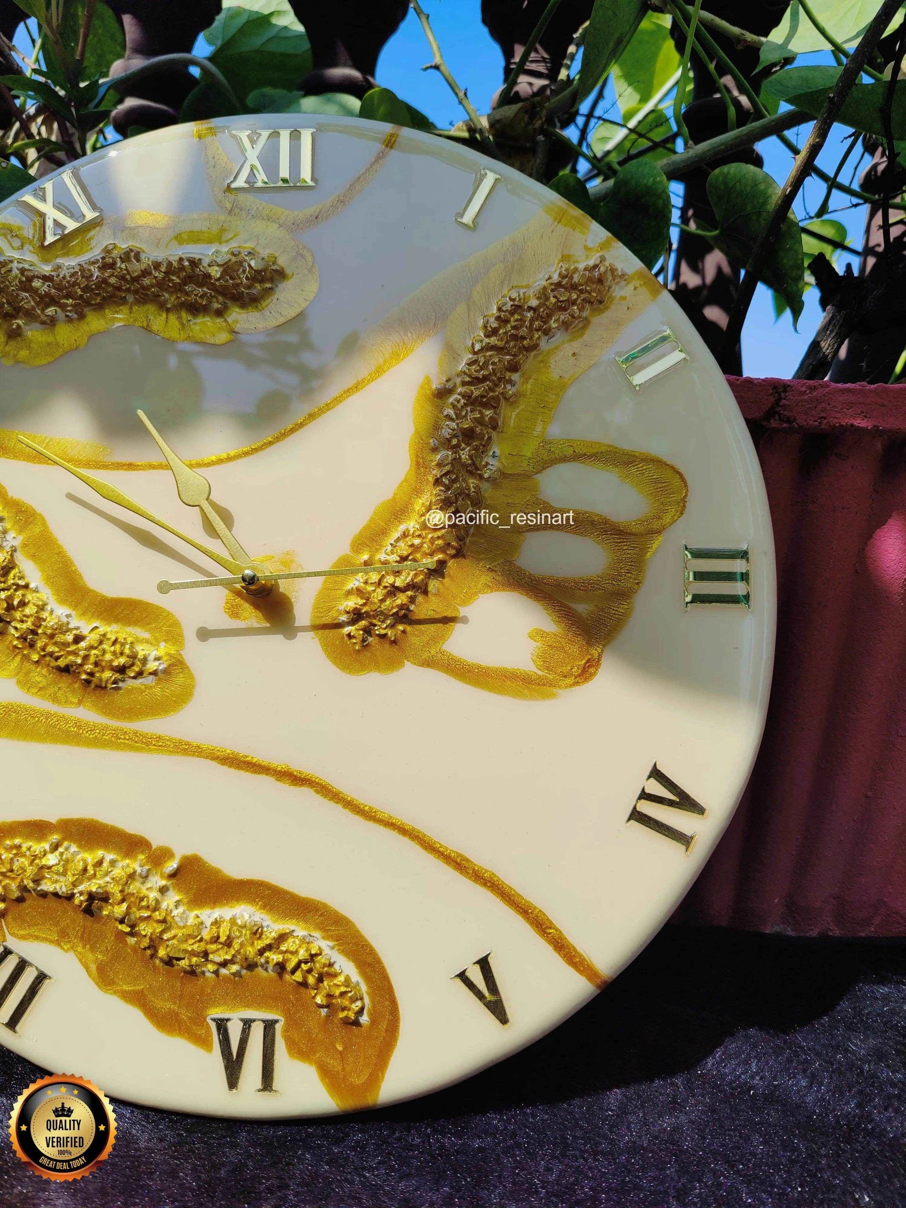 Creamy Desert Resin Art Wall Clock - Pacific Resin Art