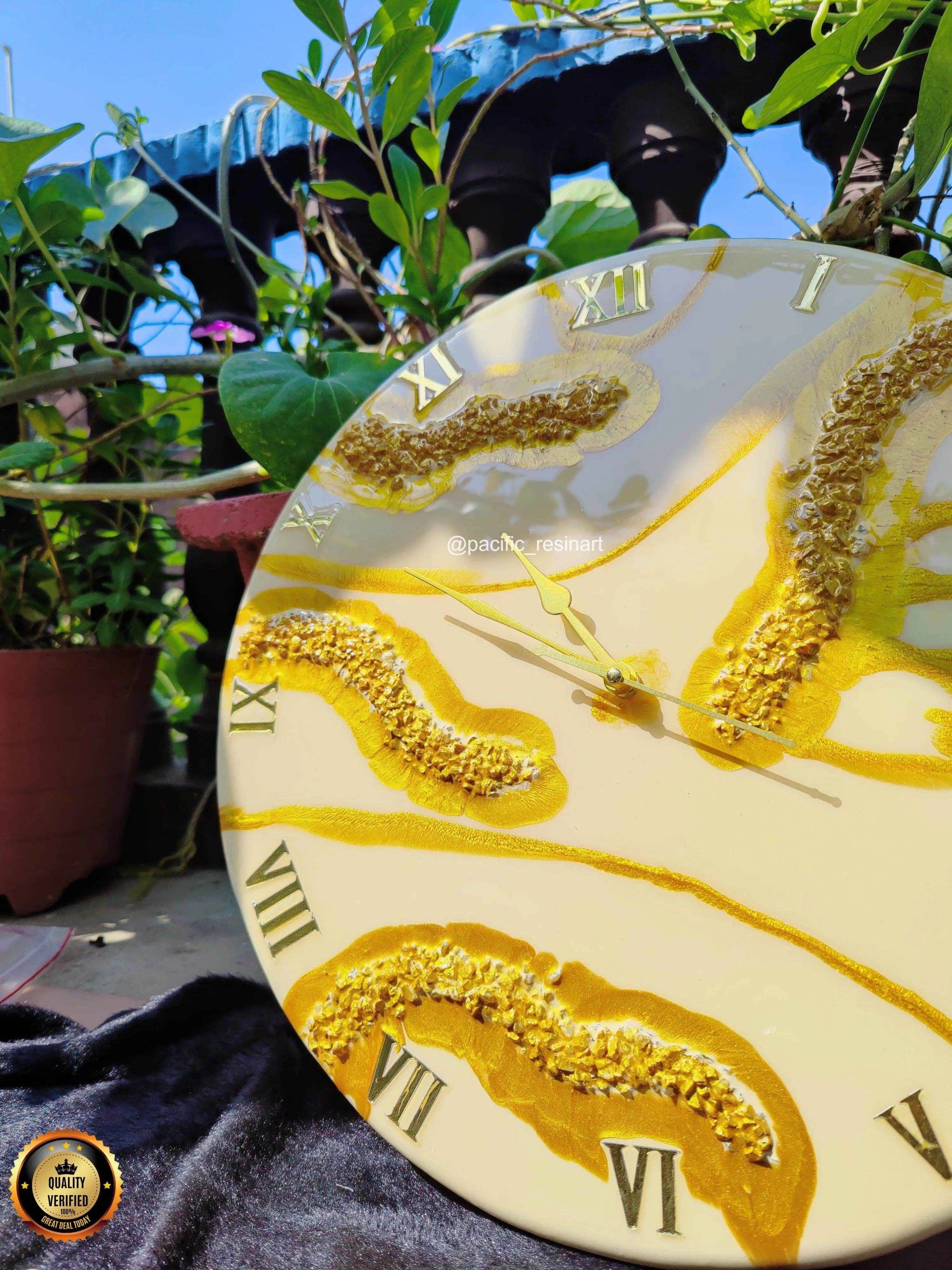 Creamy Desert Resin Art Wall Clock - Pacific Resin Art