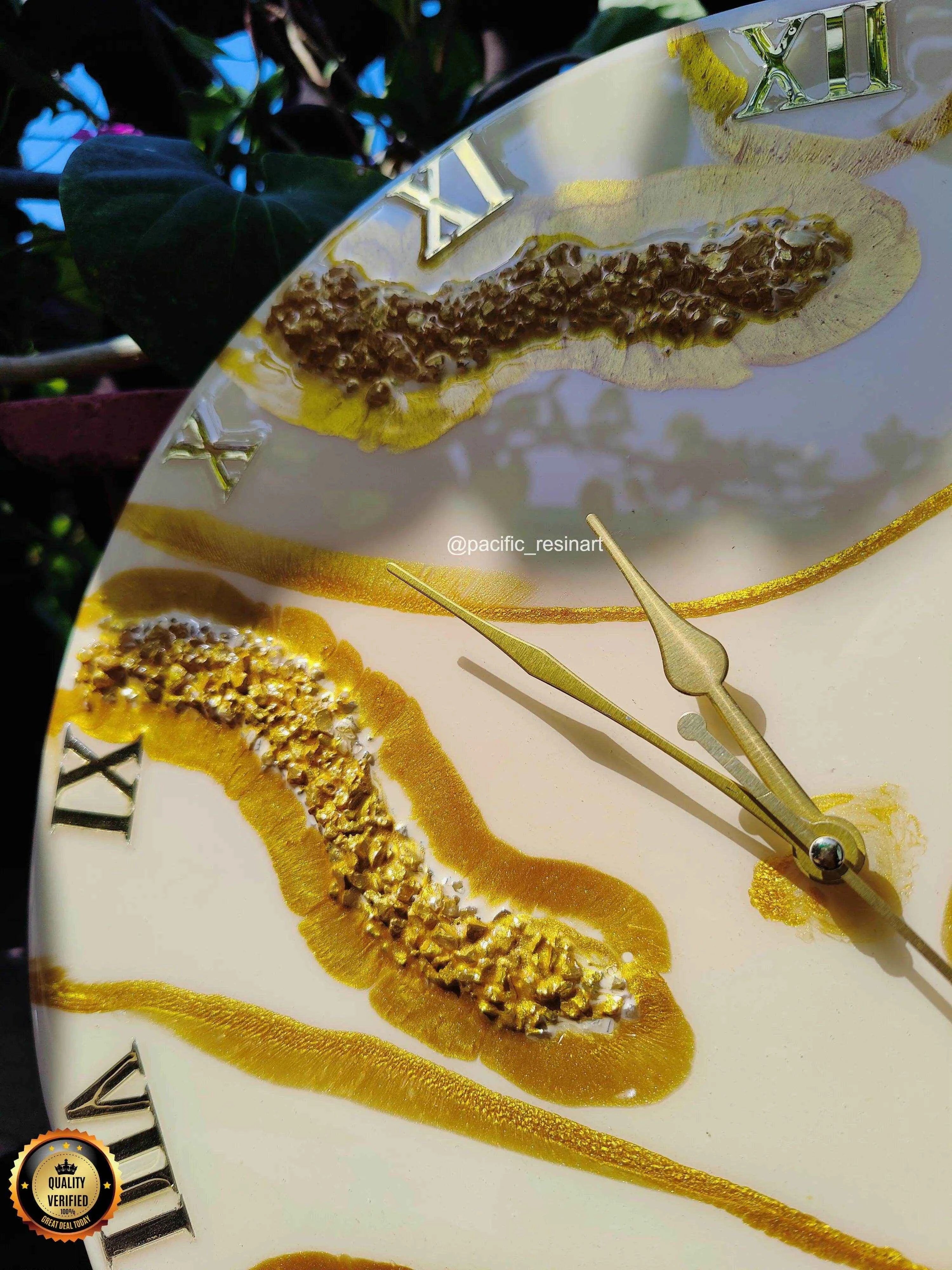 Creamy Desert Resin Art Wall Clock - Pacific Resin Art