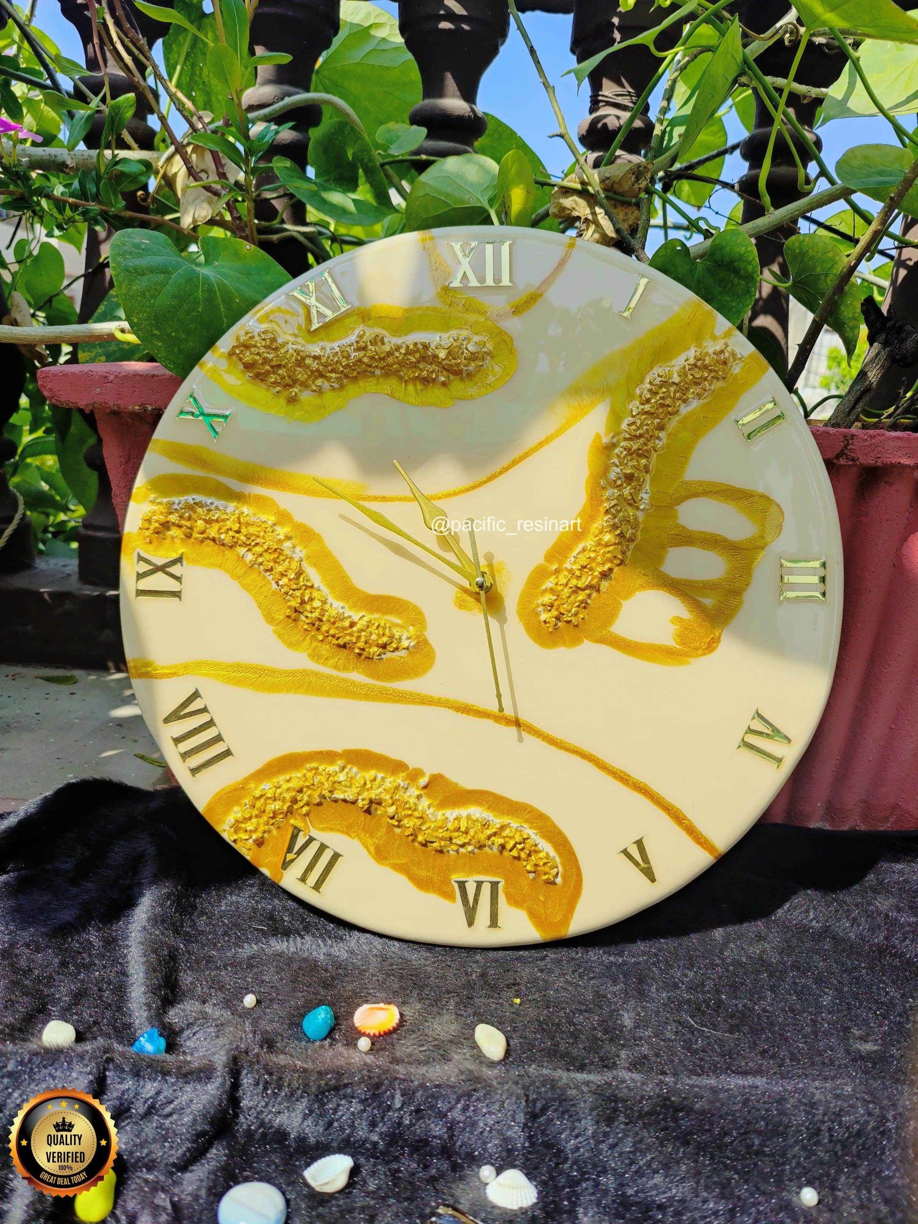 Creamy Desert Resin Art Wall Clock - Pacific Resin Art