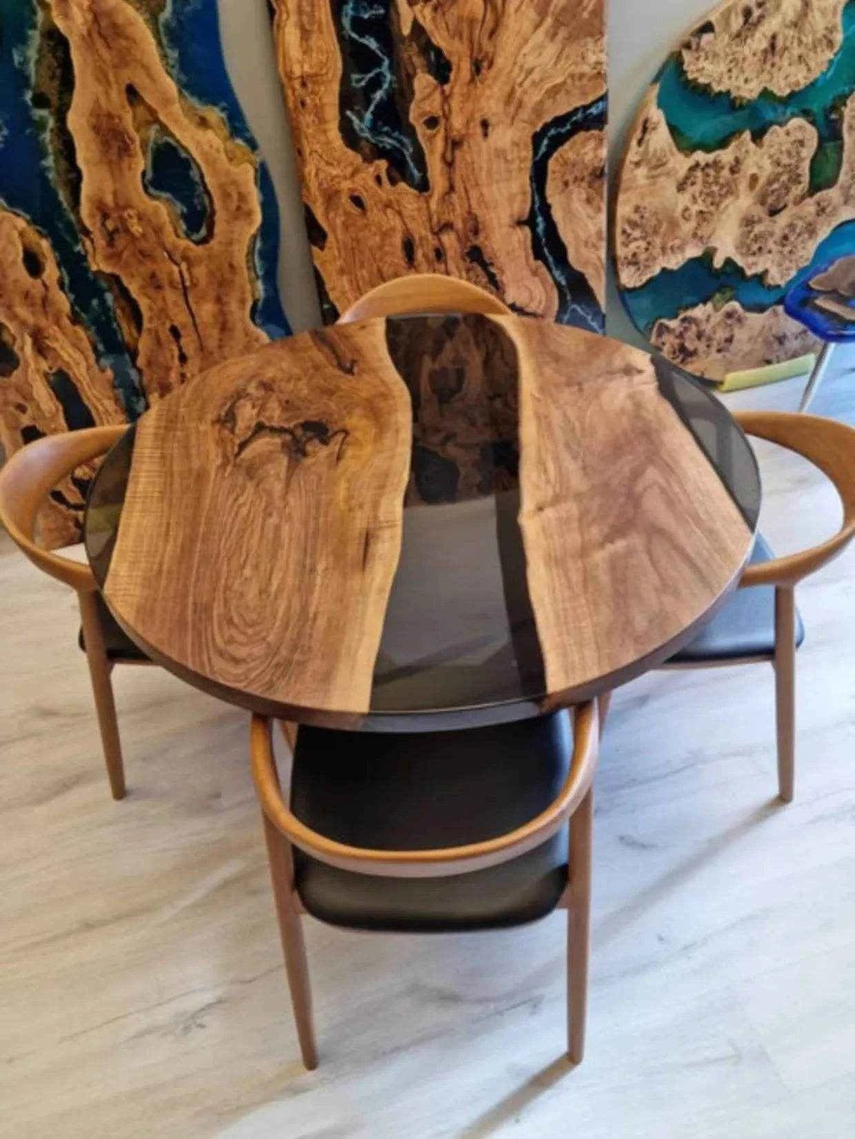 Modern Mirage Wooden Resin Coffee Table with legs - Pacific Resin Art