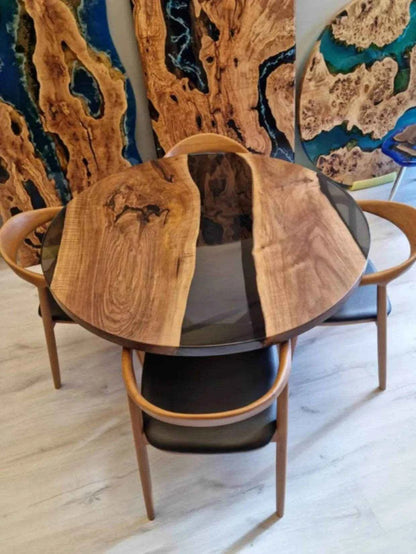 Modern Mirage Wooden Resin Coffee Table with legs - Pacific Resin Art