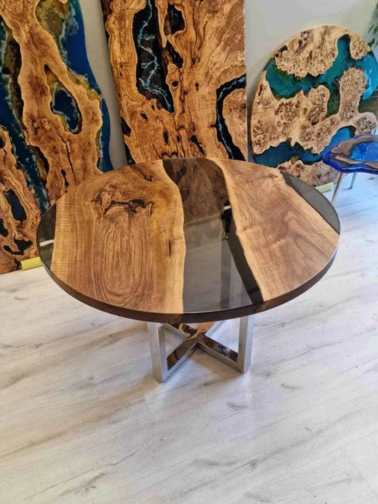 Modern Mirage Wooden Resin Coffee Table with legs - Pacific Resin Art