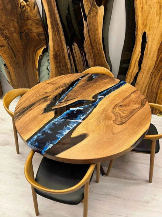 Ocean Drift Wooden Resin Coffee table | Luxury Resin Center Table with legs - Pacific Resin Art