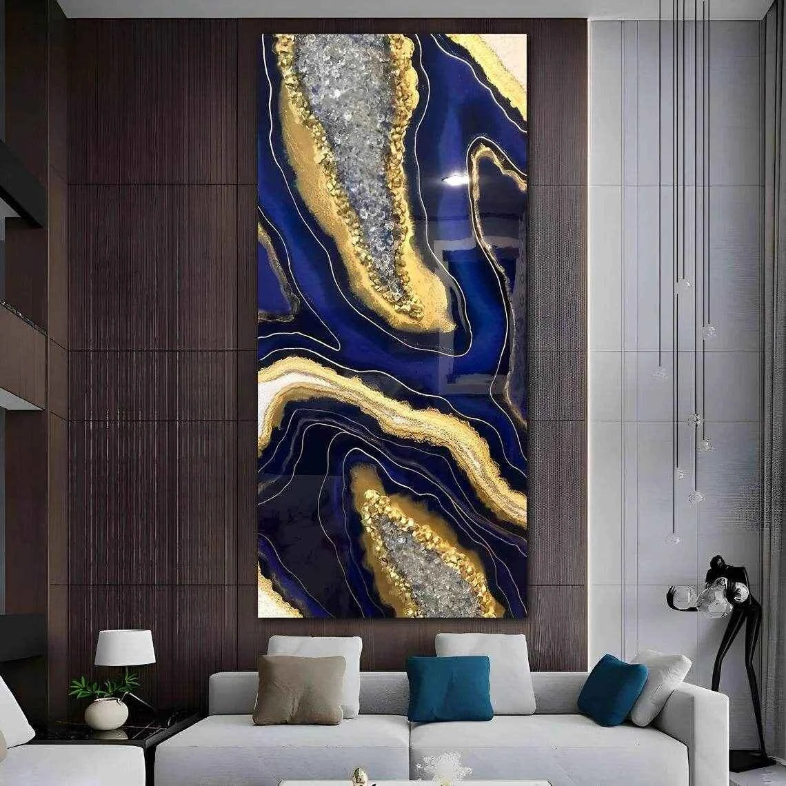 Blue Thunder Abstract Resin Wall Art Hangings and Wall Paintings - Pacific Resin Art