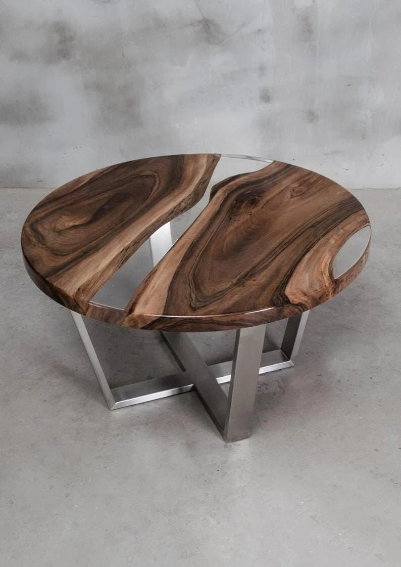 Epoxy resin art table without stand