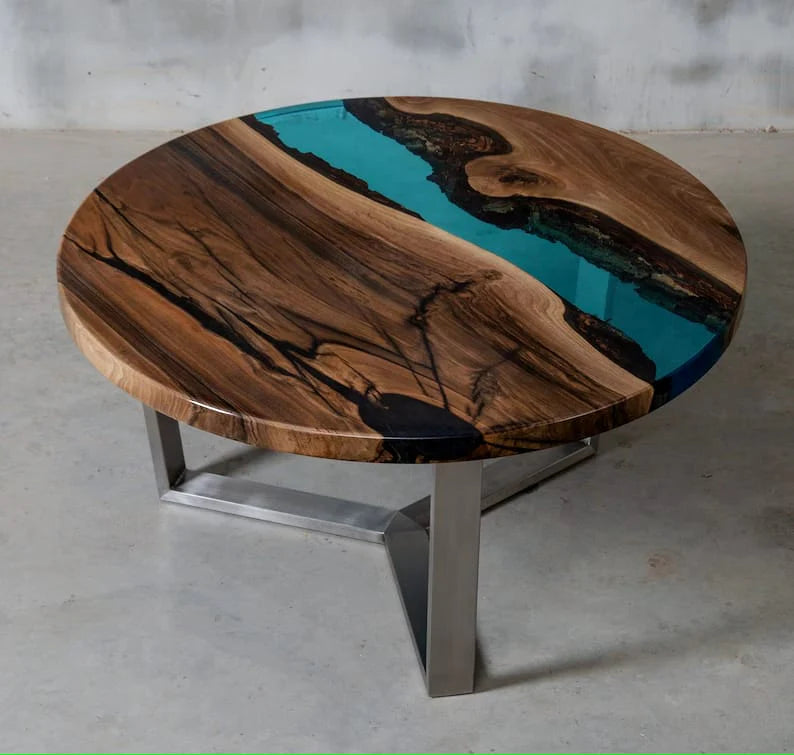 Epoxy resin art table without stand