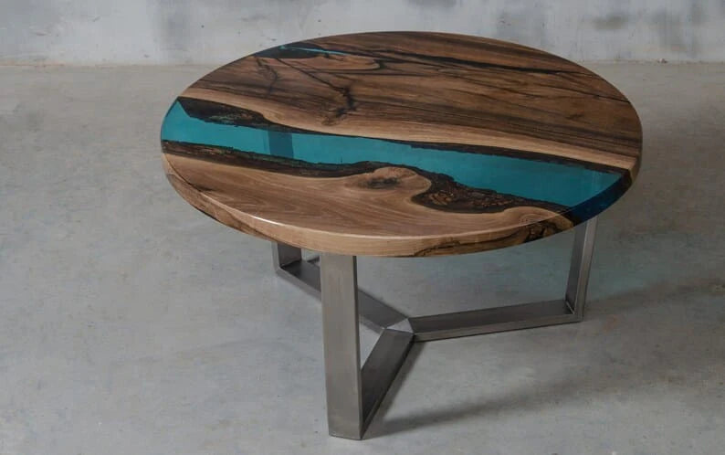 Epoxy resin art table without stand