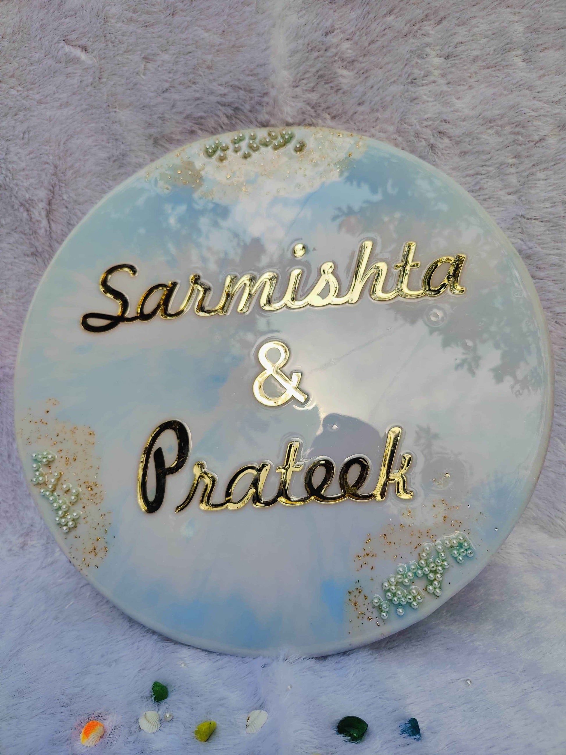 Blue Custom Resin Name Plates for Home - Pacific Resin Art